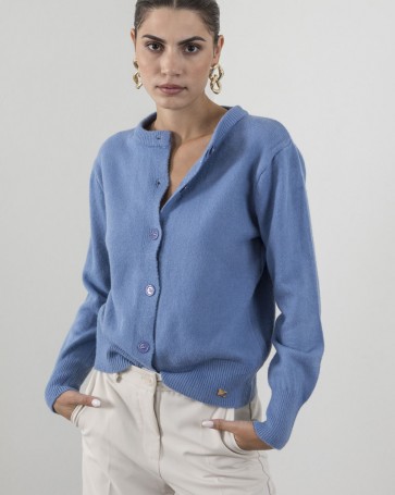 Cento basics knitted cardigan with buttons Indigo