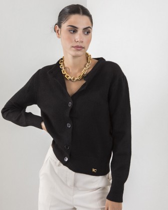 Cento basics knitted cardigan with buttons Black