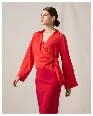 Passager blouse with bell sleeves Orange