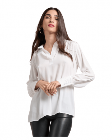 Long sleeve Passager blouse in airy fabric White