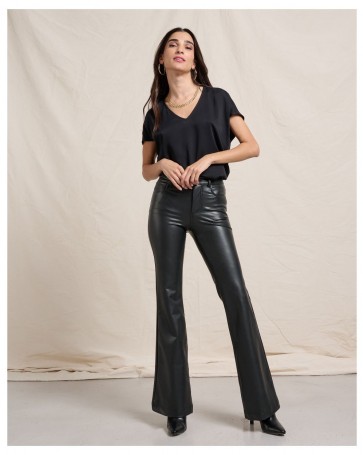 Passager bell bottoms eco-leather Black