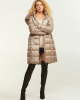 Long Lynne belted hooded jacket Taupe