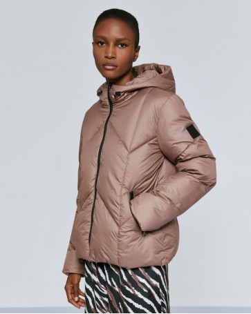 Access puffer jacket with thin stripe and stretch Beize