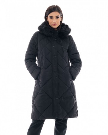 Splendid jacket with fur on the hood Black
