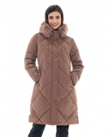 Splendid jacket with fur on the hood Chocolate