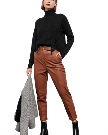 Bill Cost leather look trousers with belt Tamba