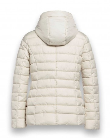 District quilted jacket with double pockets Cream