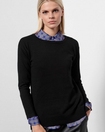 Bill Cost knitted blouse with round neck Black