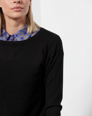 Bill Cost knitted blouse with round neck Black