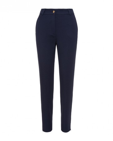 Access straight trousers with zipper at the bottom Blue