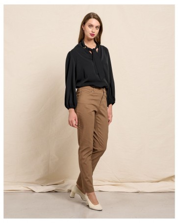 Five-pocket Passager pants in cotton fabric Camel