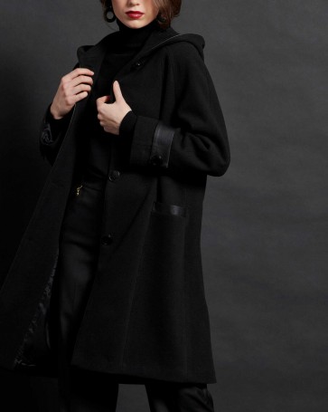 Bill Cost hooded half coat Black