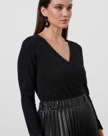 Bill Cost lurex weave drape blouse Black 