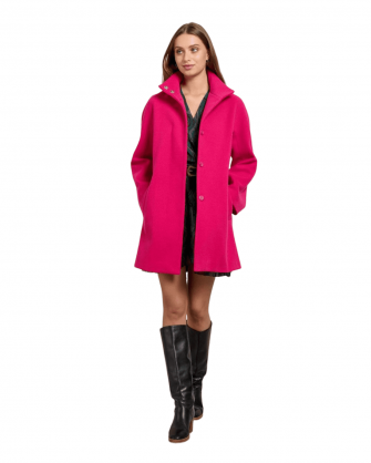 Solid color Passager coat with buttons Fuchsia 