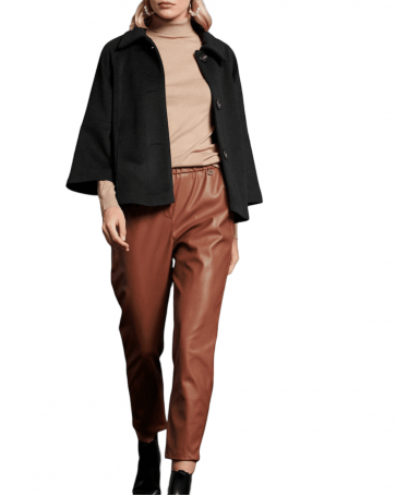Bill Cost pants with leather texture Camel