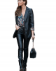 Maki Philosophy leather pants with openings in the legs Black