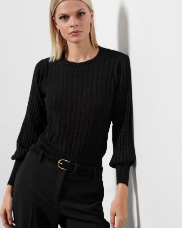 Bill Cost knitted blouse with braid design Black