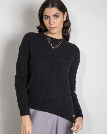 Cento blouse with knitting pattern Black