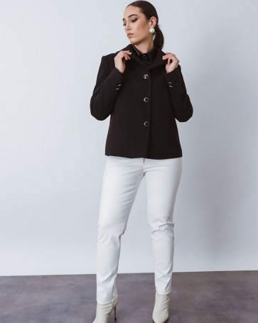 Fibes Fashion jacket with collar Black