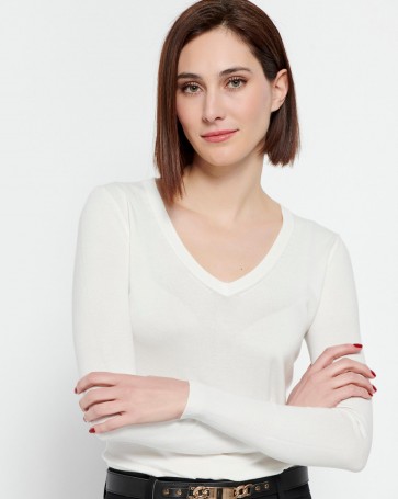 Bill Cost long sleeve fine knit blouse Off White