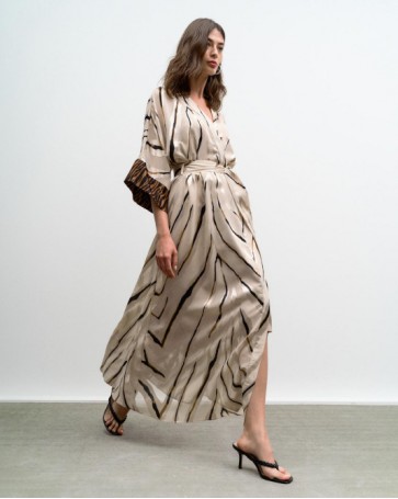 Φόρεμα μάξι print Access Άμμος