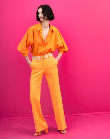 Access shirt with rolled sleeves Orange