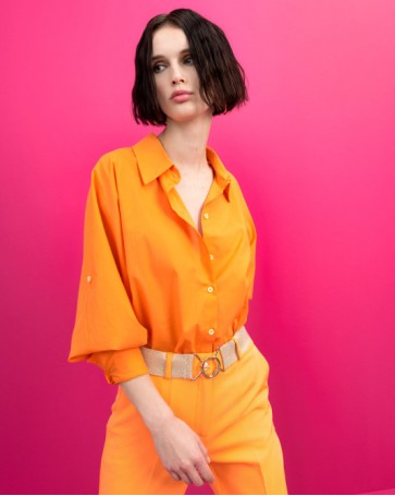Access shirt with rolled sleeves Orange