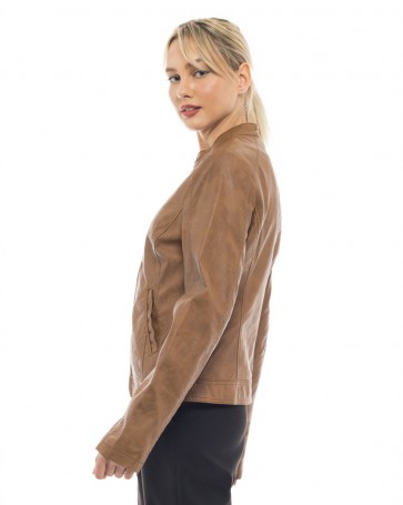 Leather look jacket Camel 