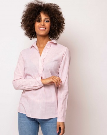Heavy Tools blouse with striped lurex fabric Pink