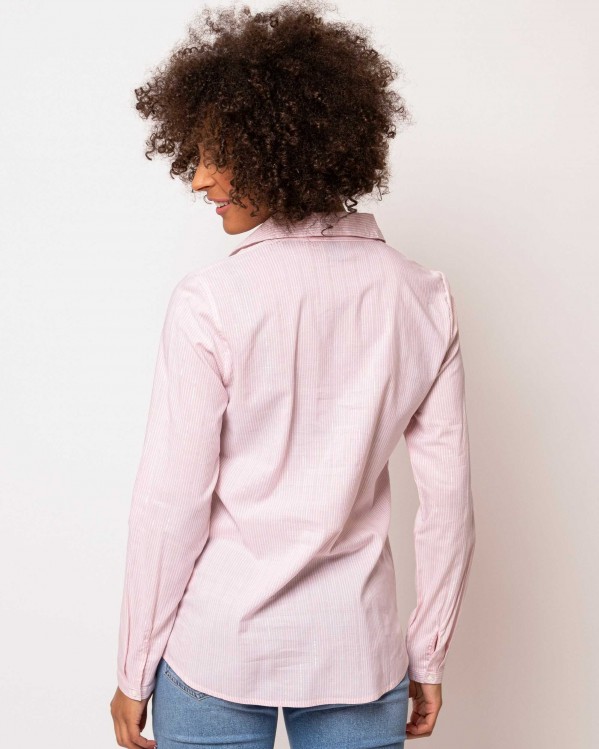 Heavy Tools blouse with striped lurex fabric Pink