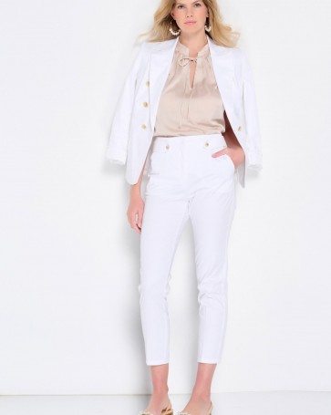 Bill Cost cotton trousers with decorative pattern White
