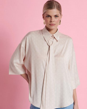 Bill Cost oversized shirt with BC print Beige
