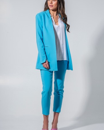 Maki Philosophy jacket with stand-up collar Turquoise