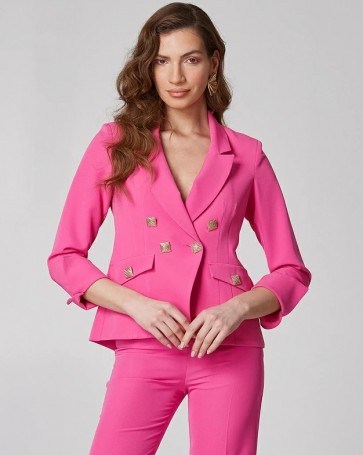 Lynne double-breasted jacket with decorative pockets Fuchsia