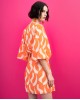 Φόρεμα μίνι κρουαζέ εμπριμέ Access Πορτοκαλί