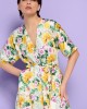 Φόρεμα σατινέ floral Bill Cost με ζώνη Κίτρινο