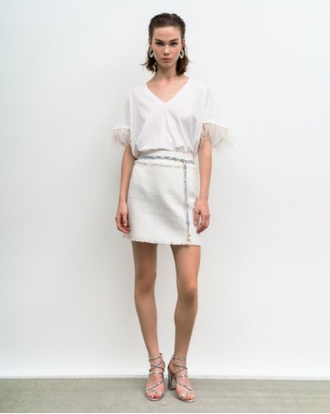 Access tweed mini skirt Off White