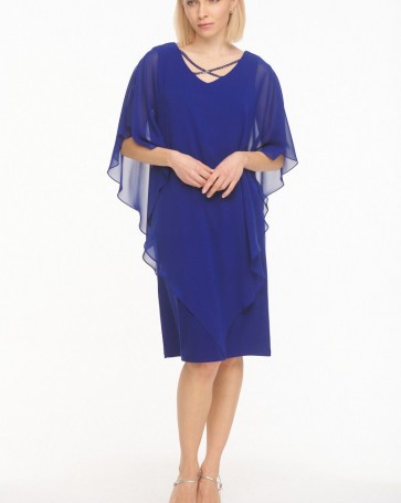 Fibes Fashion stretch dress with cross Blue Royal