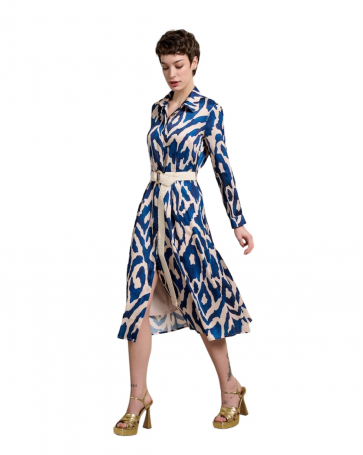 Passager printed camisole dress with belt Blue
