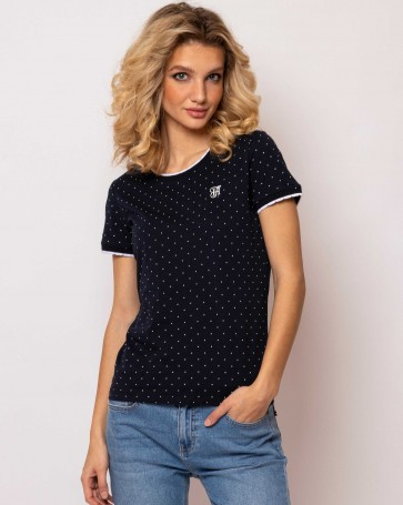 Heavy Tools blouse with decorative polka dots Blue