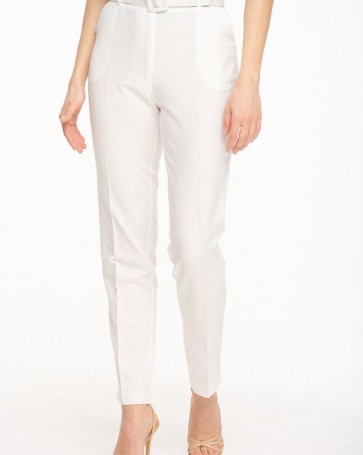 Fibes Fashion high-waisted trousers with belt White