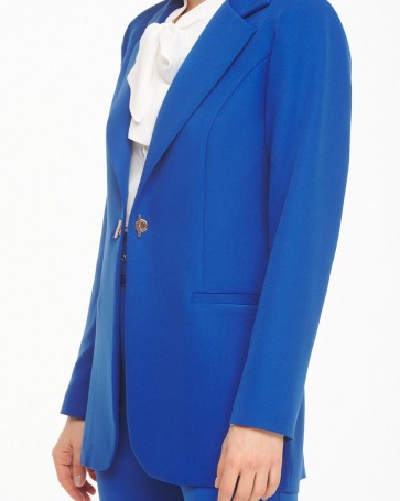 Fibes Fashion collar jacket Blue Royal