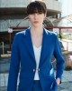 Σακάκι με πέτο Fibes Fashion στο γιακά Μπλε Ρουά