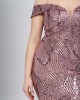 Φόρεμα maxi Bellona με παγιέτα Ροζ