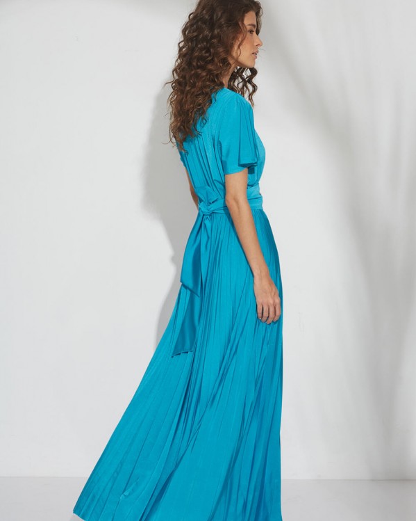 Φόρεμα πλισέ Bill Cost με ζώνη Ουρανί