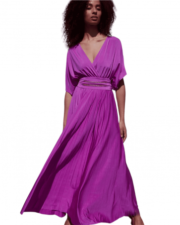 Bill Cost pleated dress with belt Violet
