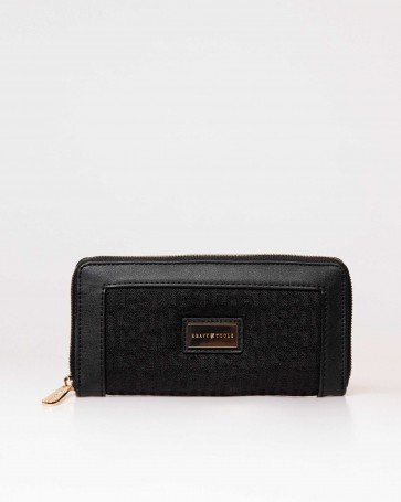 Wallet with decorative pattern Heavy Tools Black