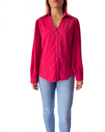 Donna Martha solid color shirt Fuchsia 