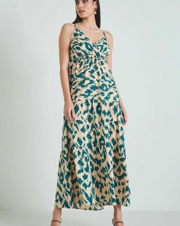 Cento dress with ruffles Pine 