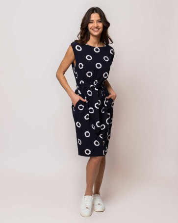 Heavy Tools dress with tie at the waist Blue